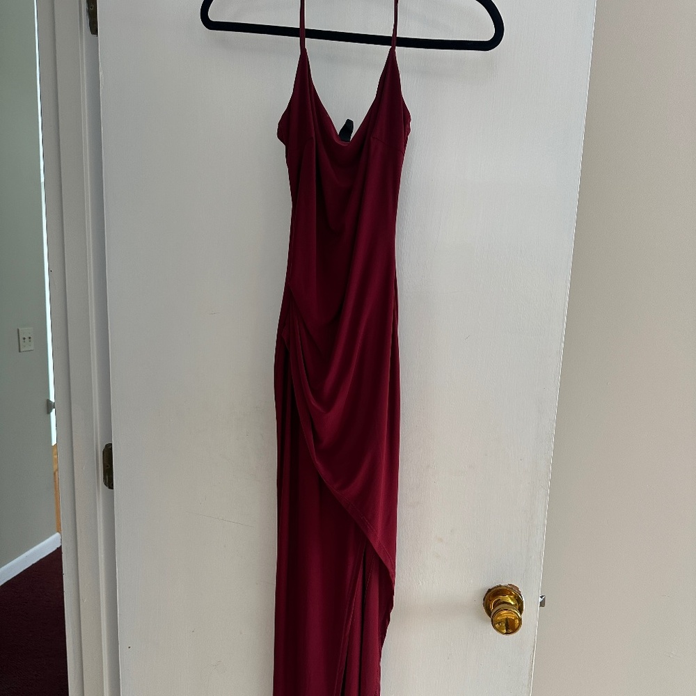 Burgundy bodycon cocktail dress, size S